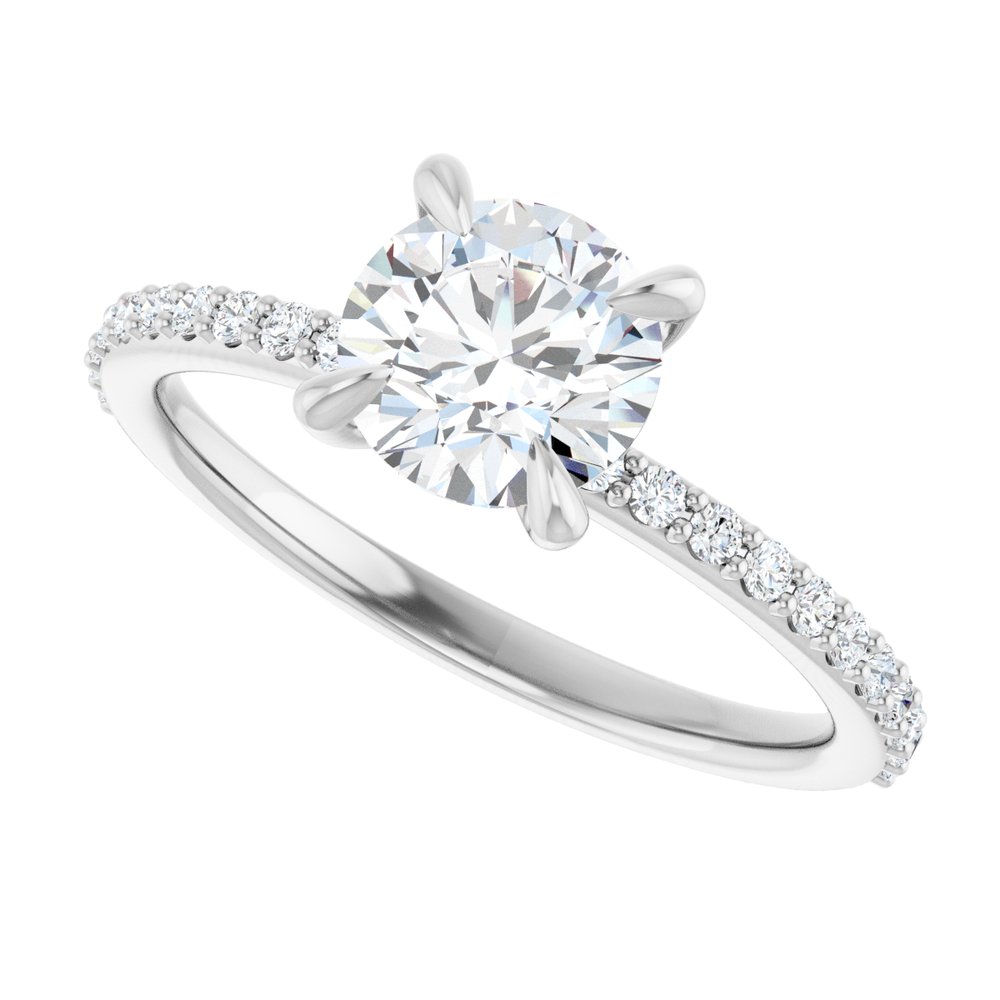 1 1/5 CT Lab-Grown Diamond Engagement Ring in 14K White Gold
