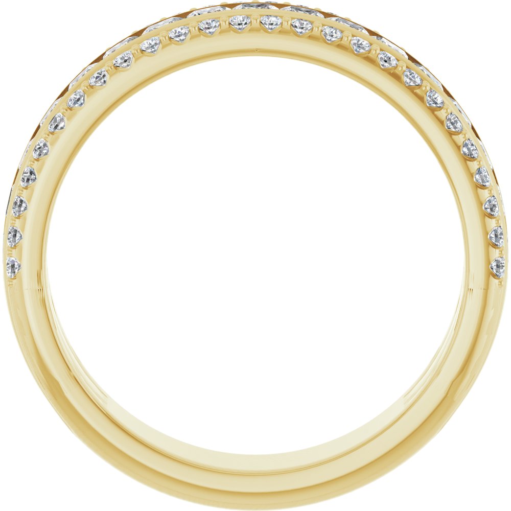 1 1/8 CT Natural Diamond Band in 14K Yellow Gold