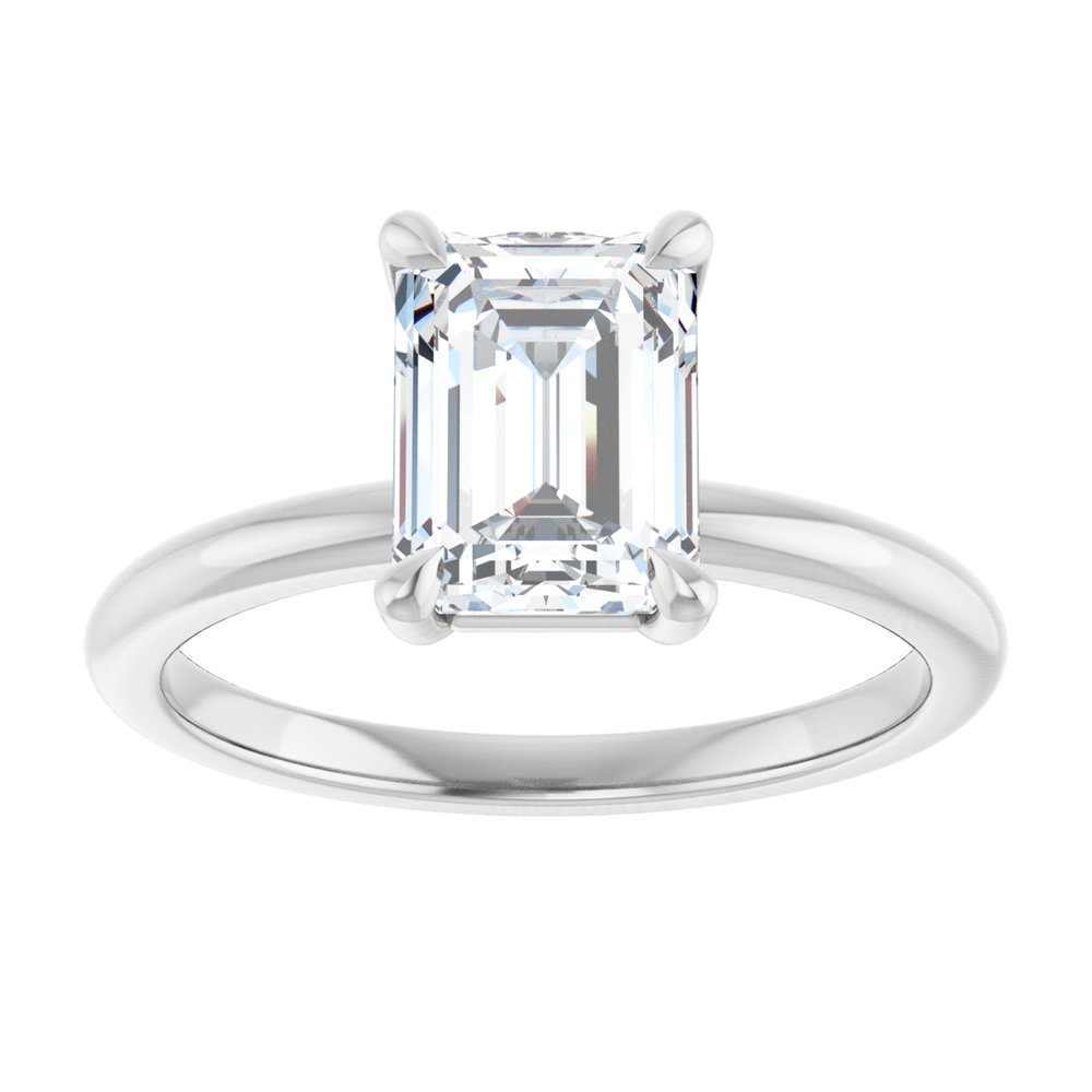 1 3/4 CT Lab-Grown Emerald Diamond Solitaire Ring in 14K White Gold