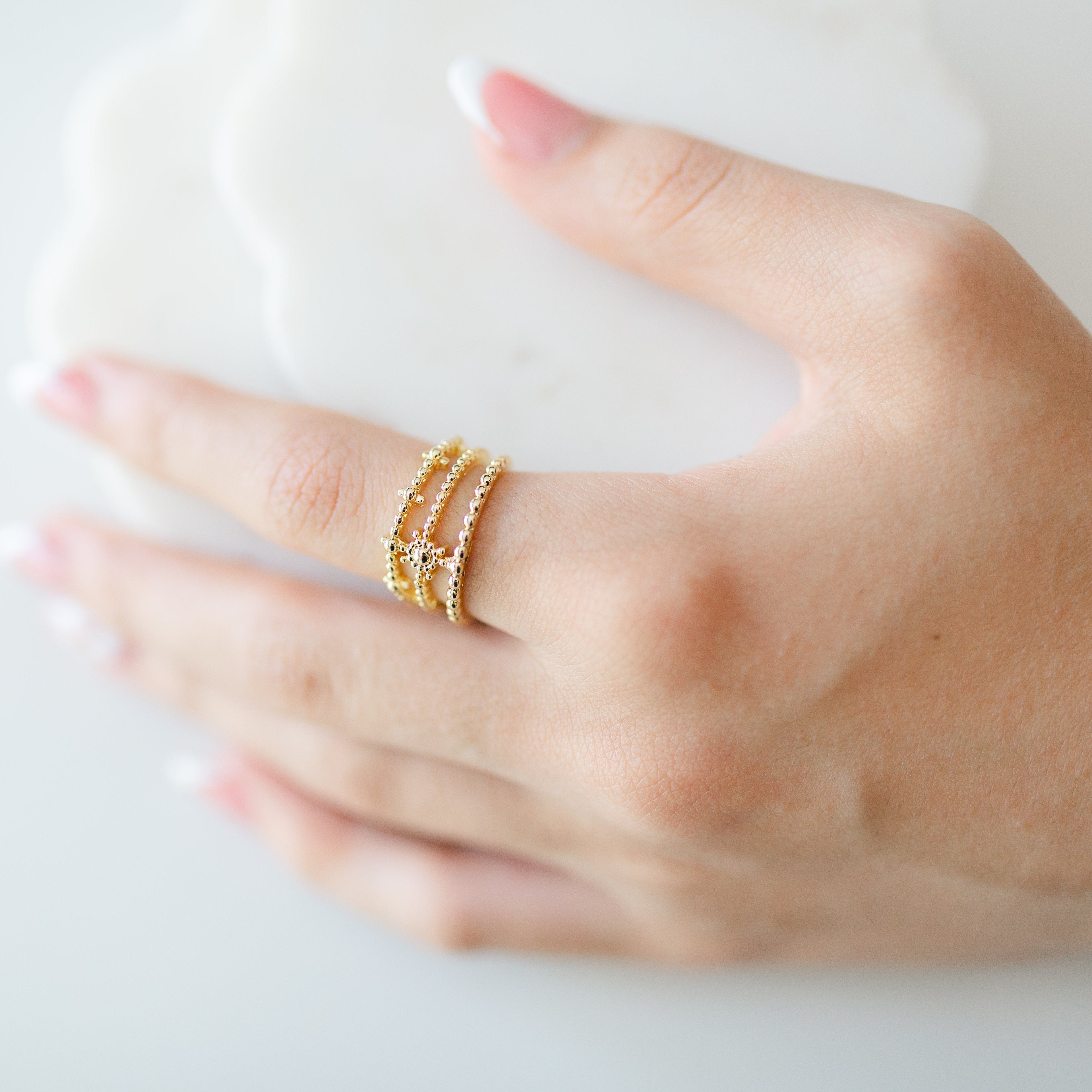 Gilded Compass Ring