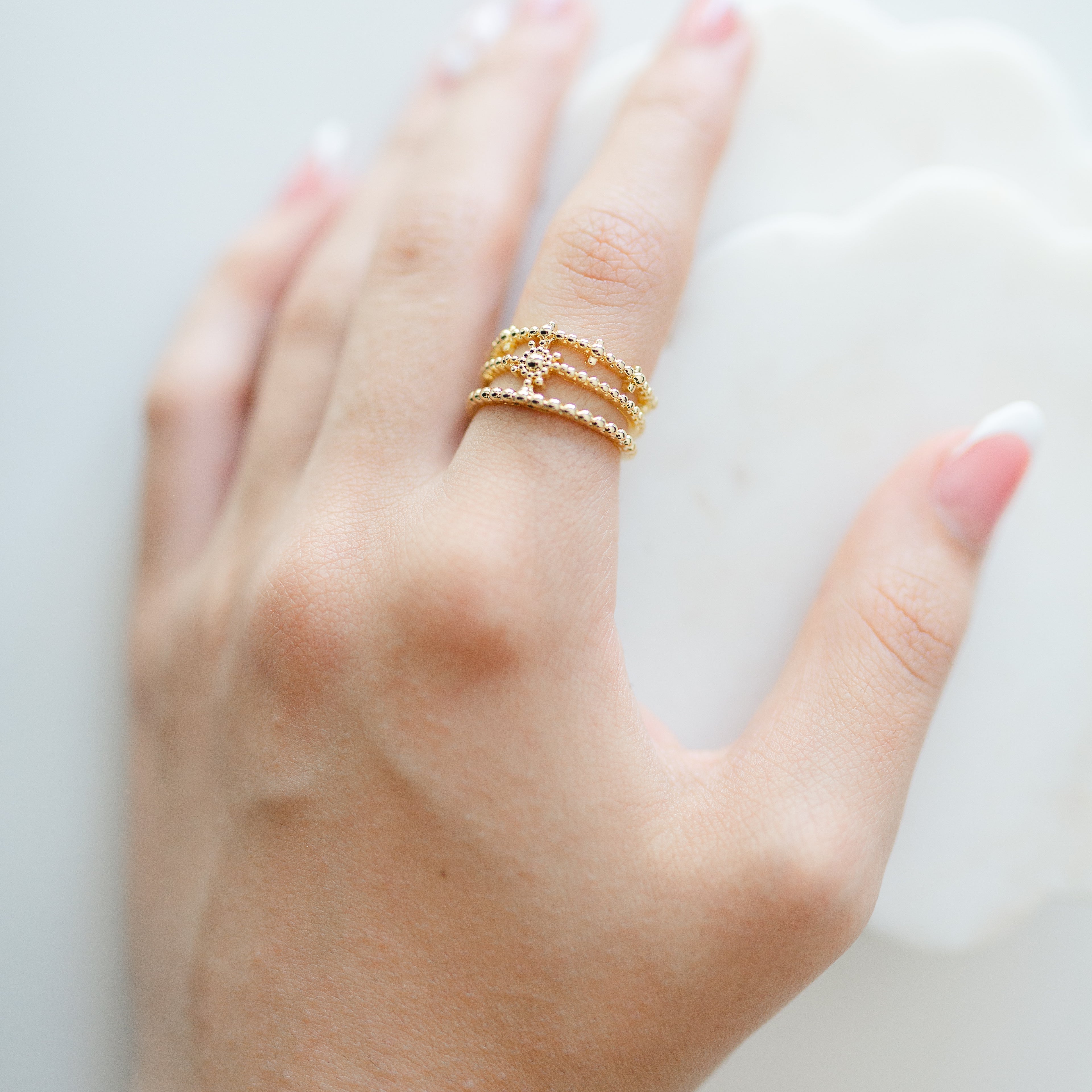 Gilded Compass Ring