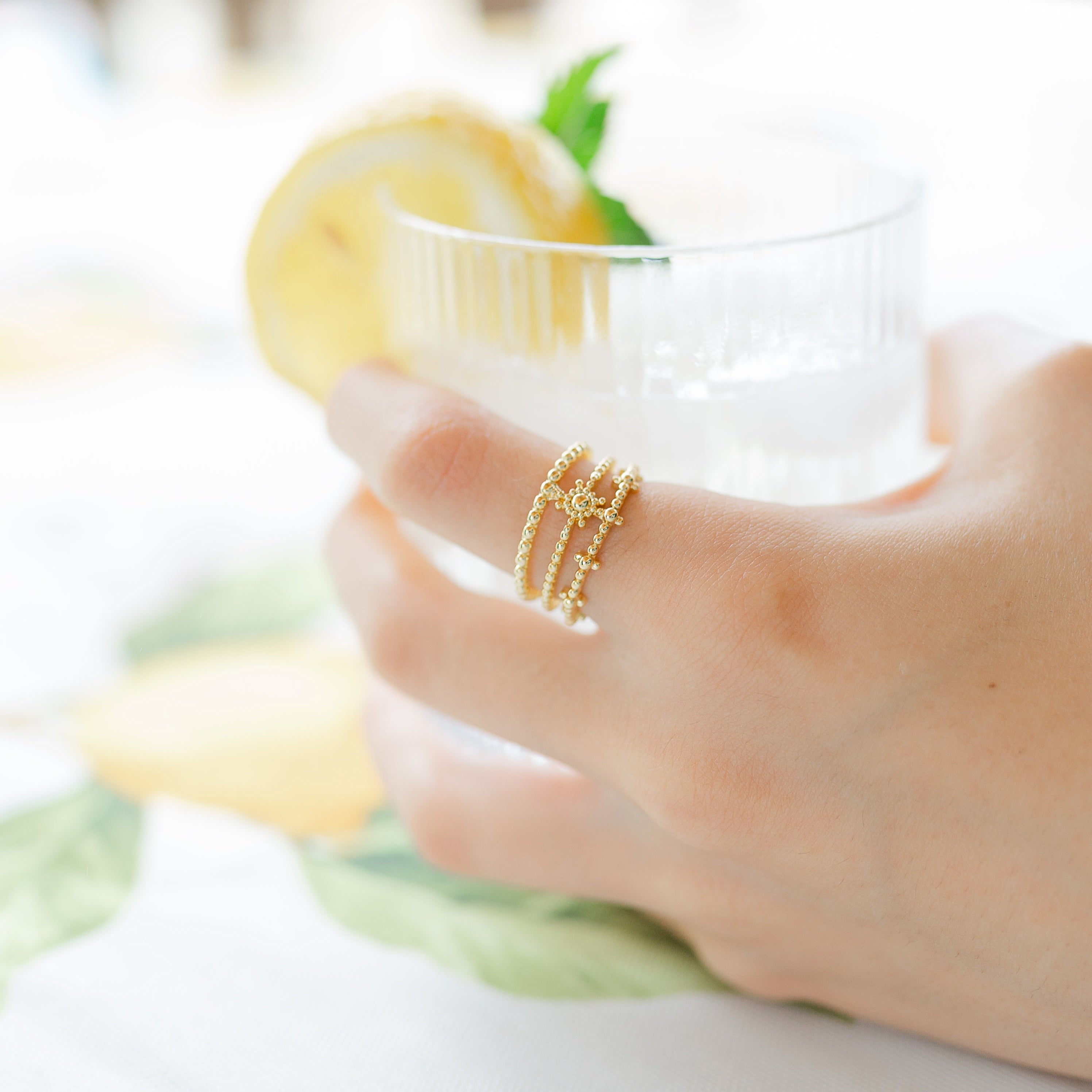 Gilded Compass Ring