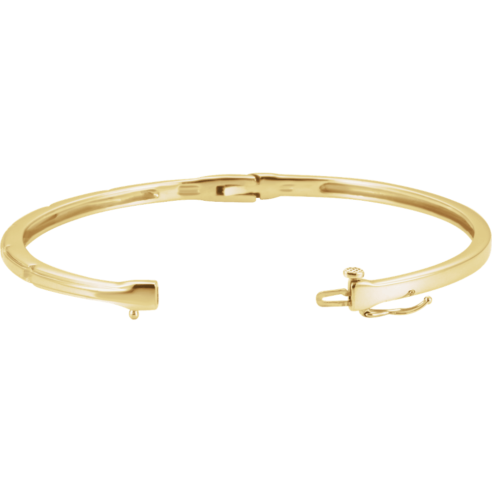 1/4 CT Natural Diamond Bangle 6" Bracelet in 14K Yellow Gold