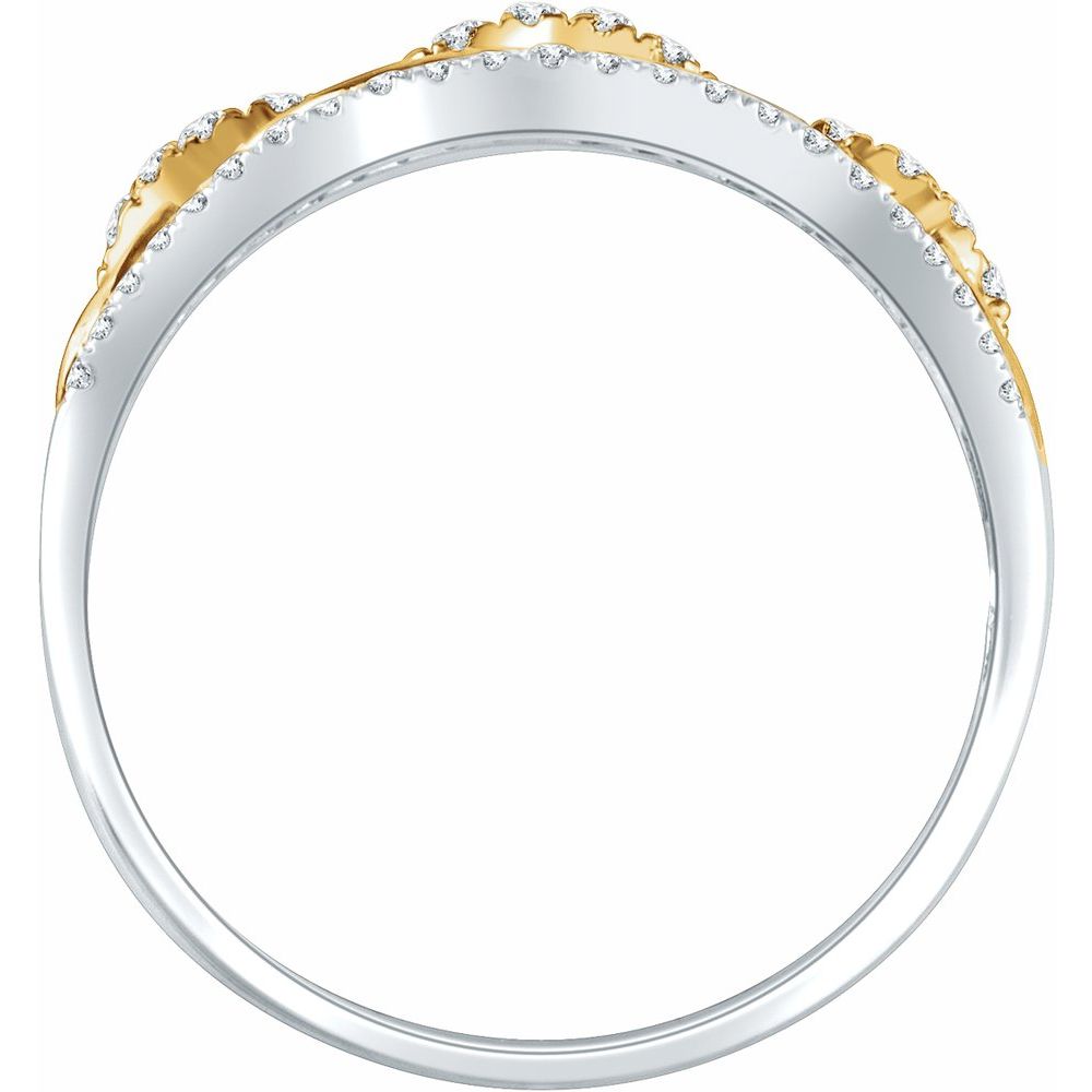 1/4 CT Natural Diamond Link Ring in 14K Yellow Gold