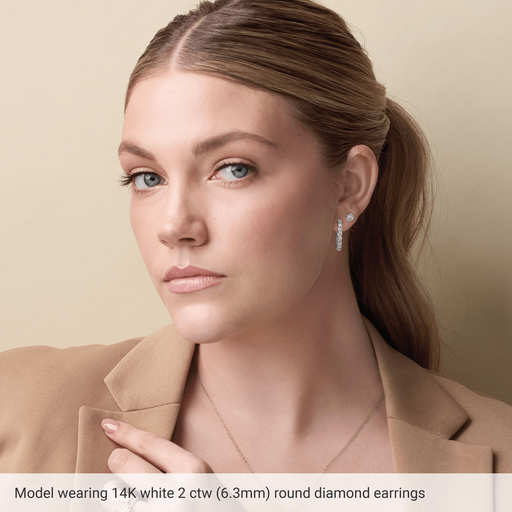 14K White Gold 3 CTW Lab-Grown Diamond Earrings