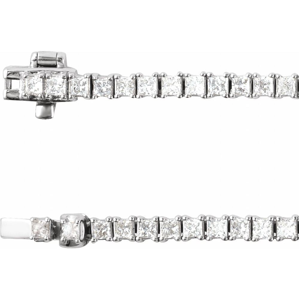 7 1/4 CT Lab-Grown Diamond Line 16" Necklace in 14K White Gold