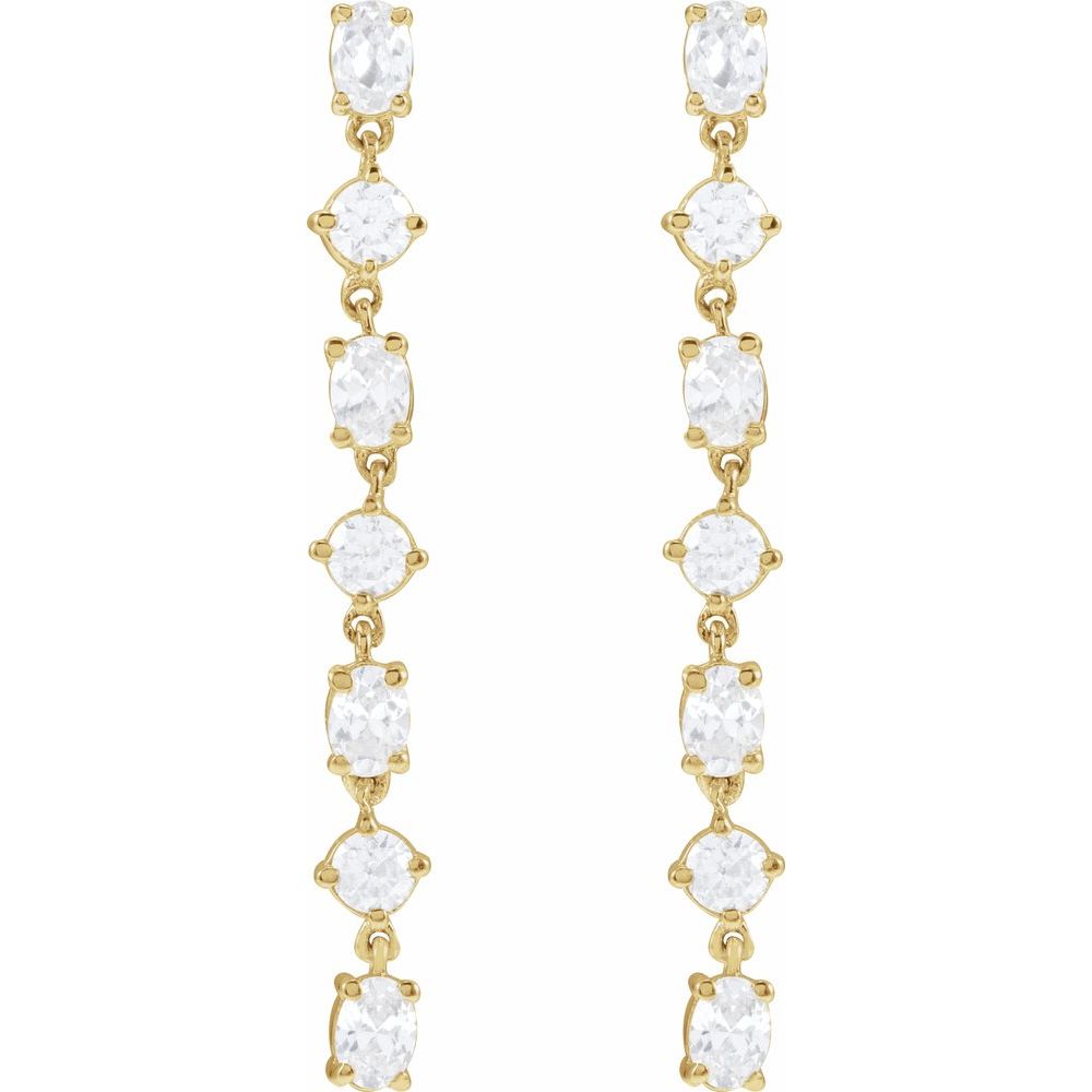 1 1/5 CT Lab-Grown Diamond Dangle Earrings in 14K Yellow Gold