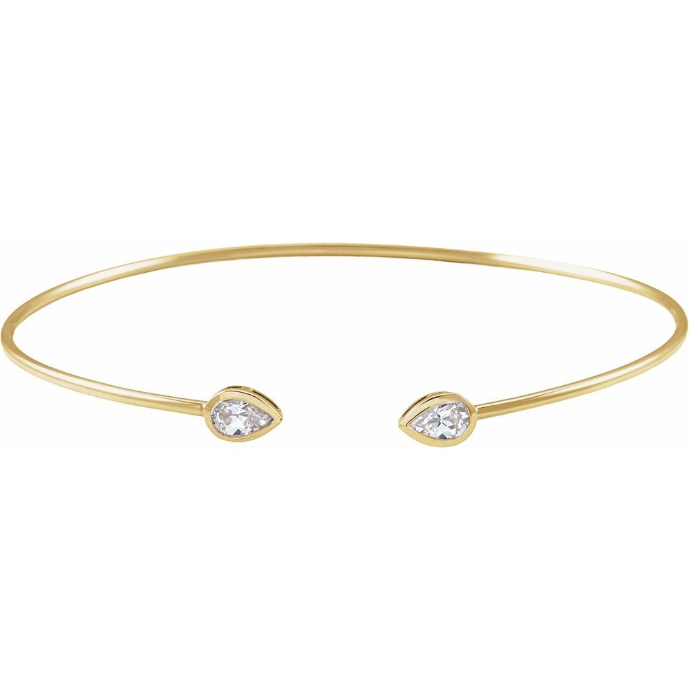 1/2 CT Natural Diamond Bangle Bracelet in 14K Yellow Gold