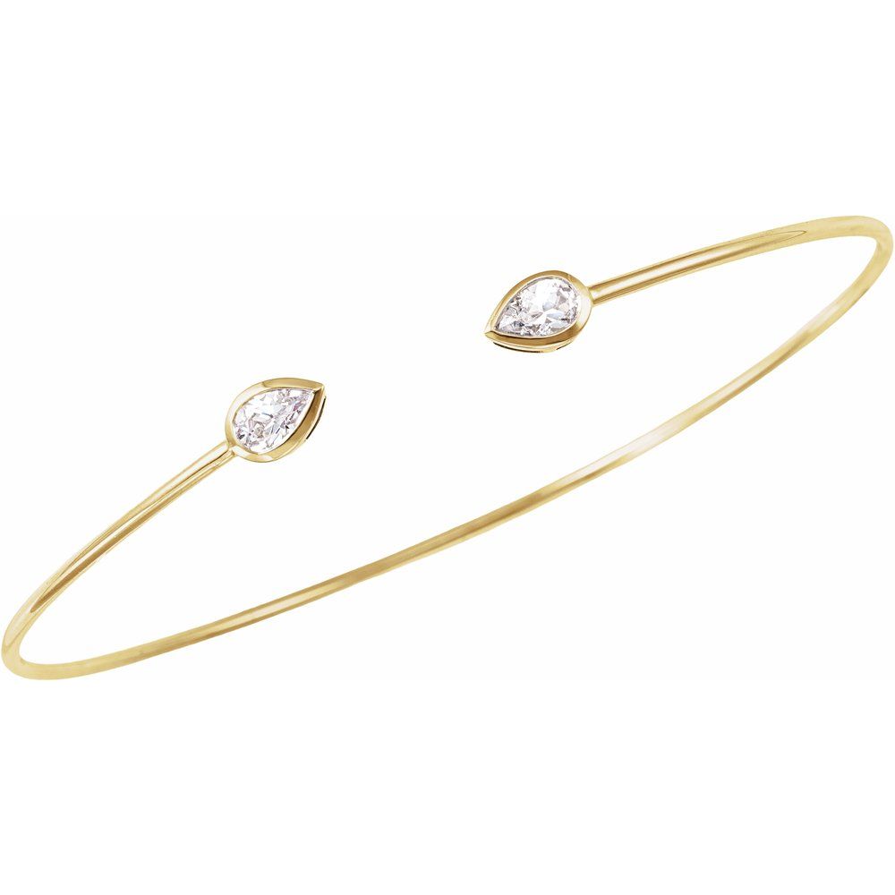 1/2 CT Natural Diamond Bangle Bracelet in 14K Yellow Gold