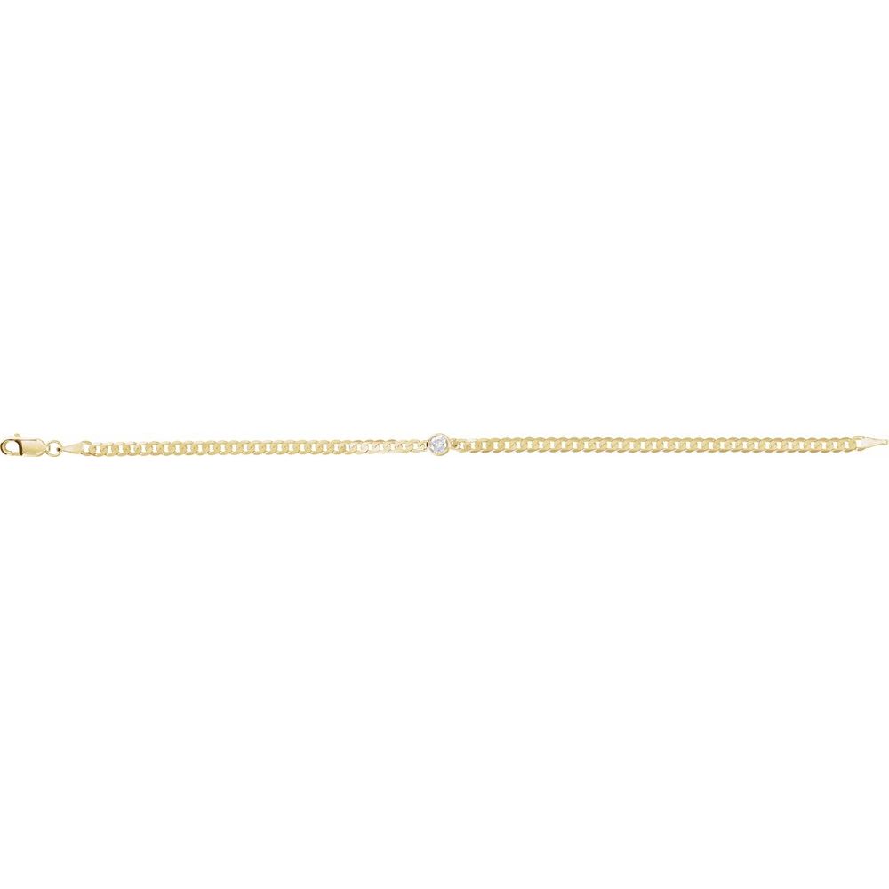 1/4 CT Natural Diamond Link Bracelet in 14K Yellow Gold