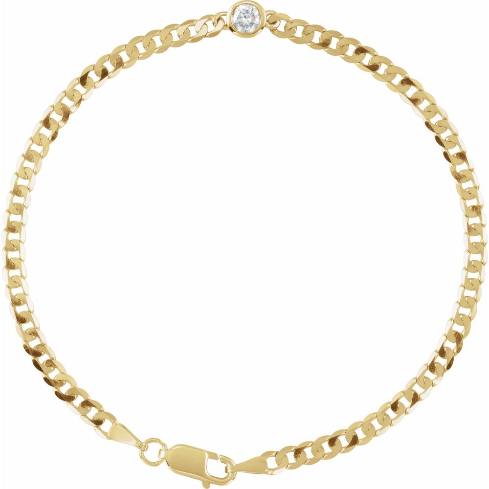 1/4 CT Natural Diamond Link Bracelet in 14K Yellow Gold