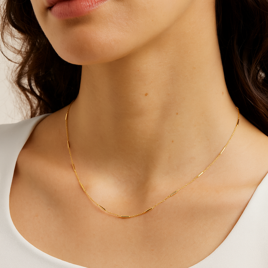 Delicate Bar Chain Layering Necklace