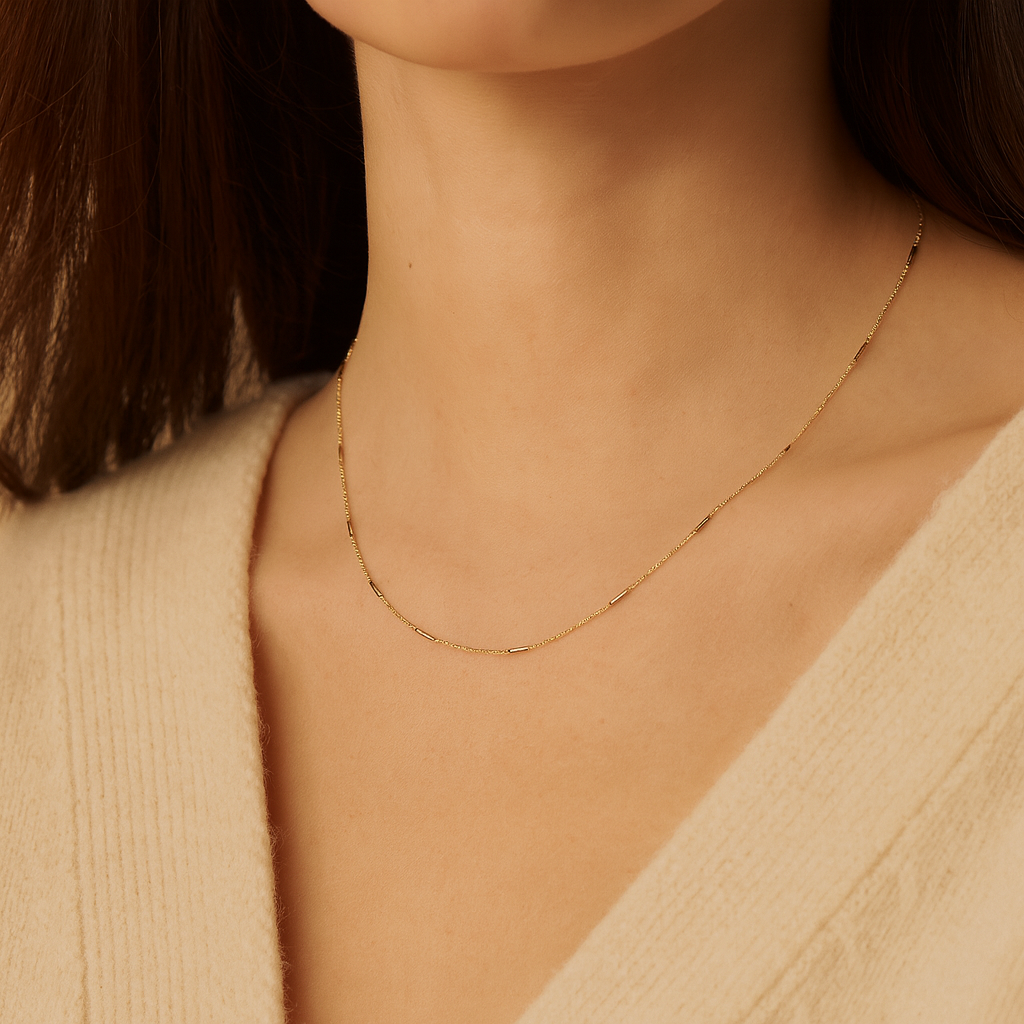 Delicate Bar Chain Layering Necklace