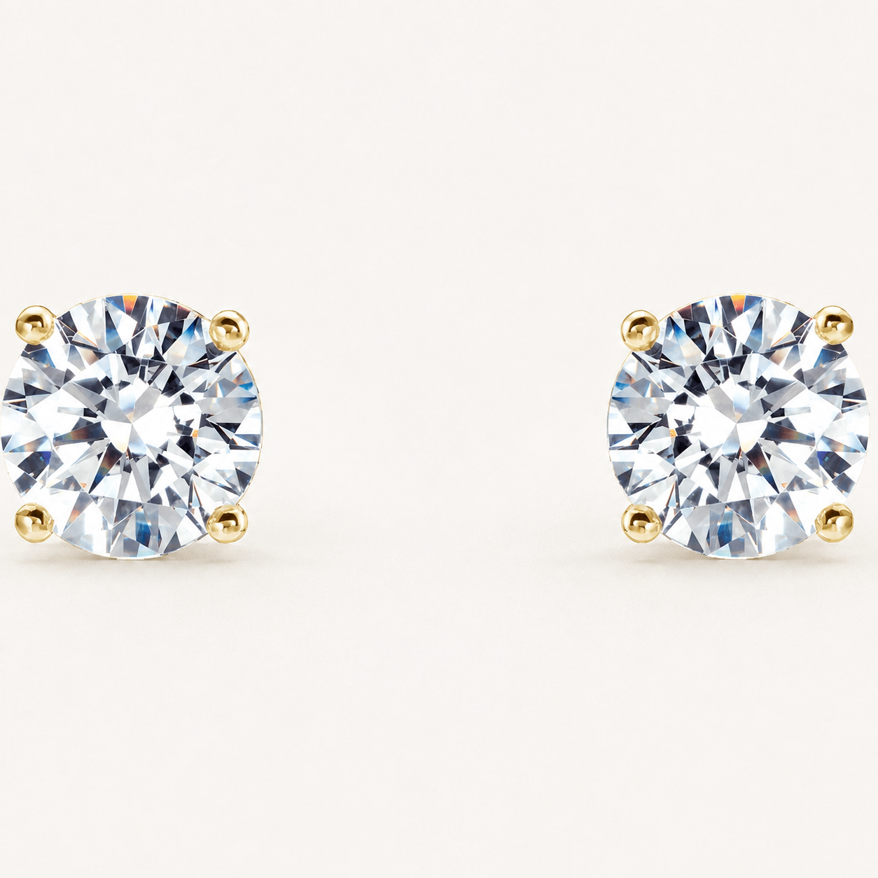 14K Yellow Gold 1 1/2 CTW Lab-Grown Diamond 4-Prong Stud Earrings