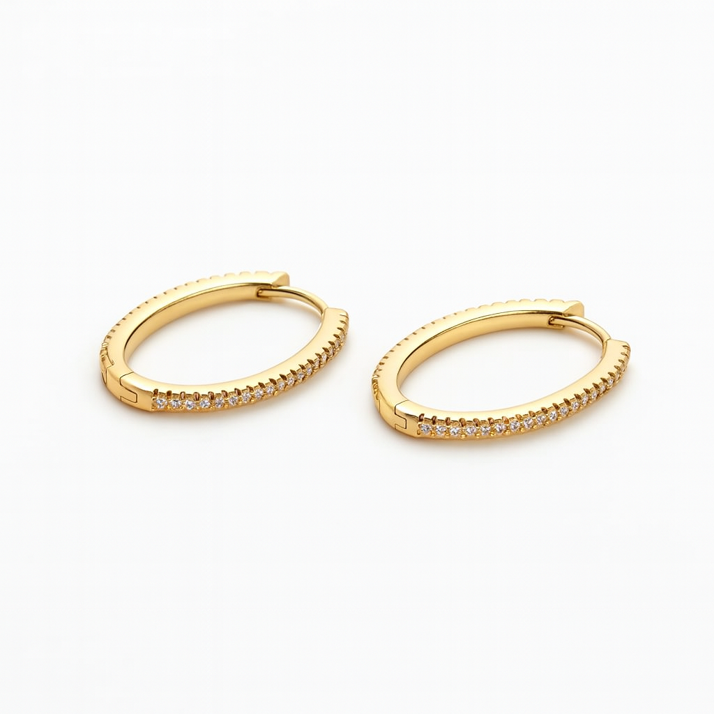The Verona Pavé Oval Huggies