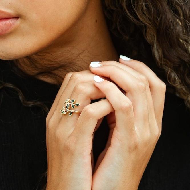 Olive Leaf Adjustable Ring1