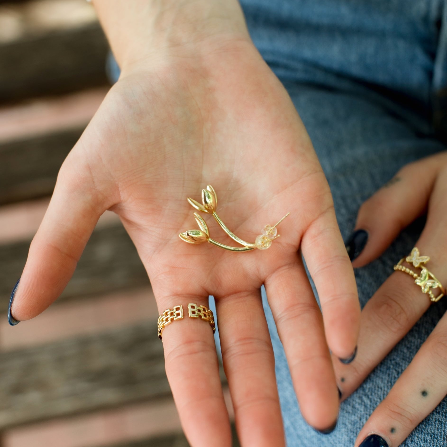 Tulip Drop Studs