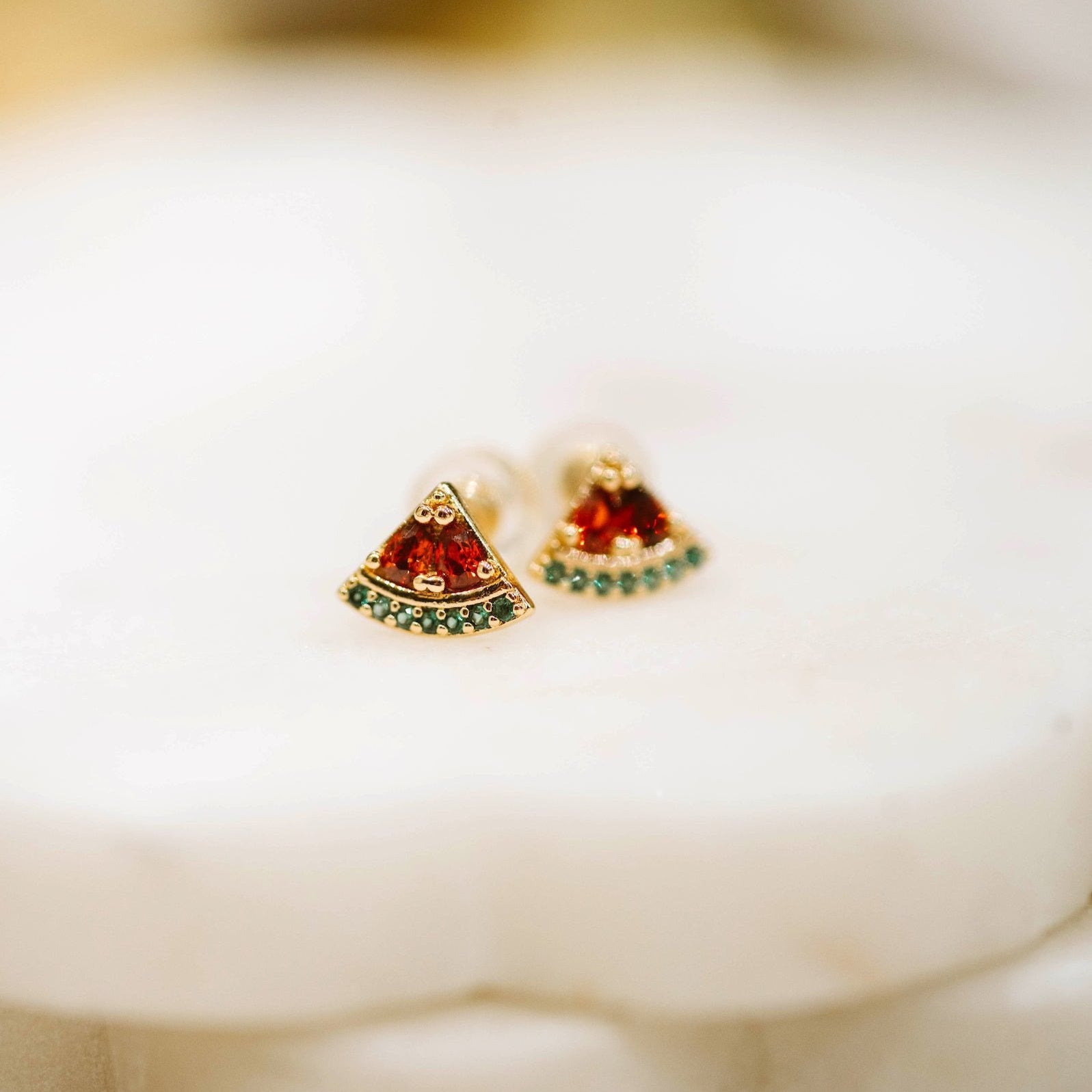 Watermelon CZ Studs