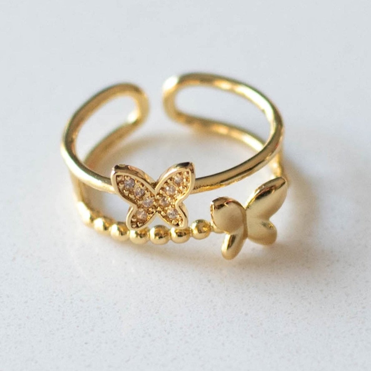 Golden Butterfly Ring