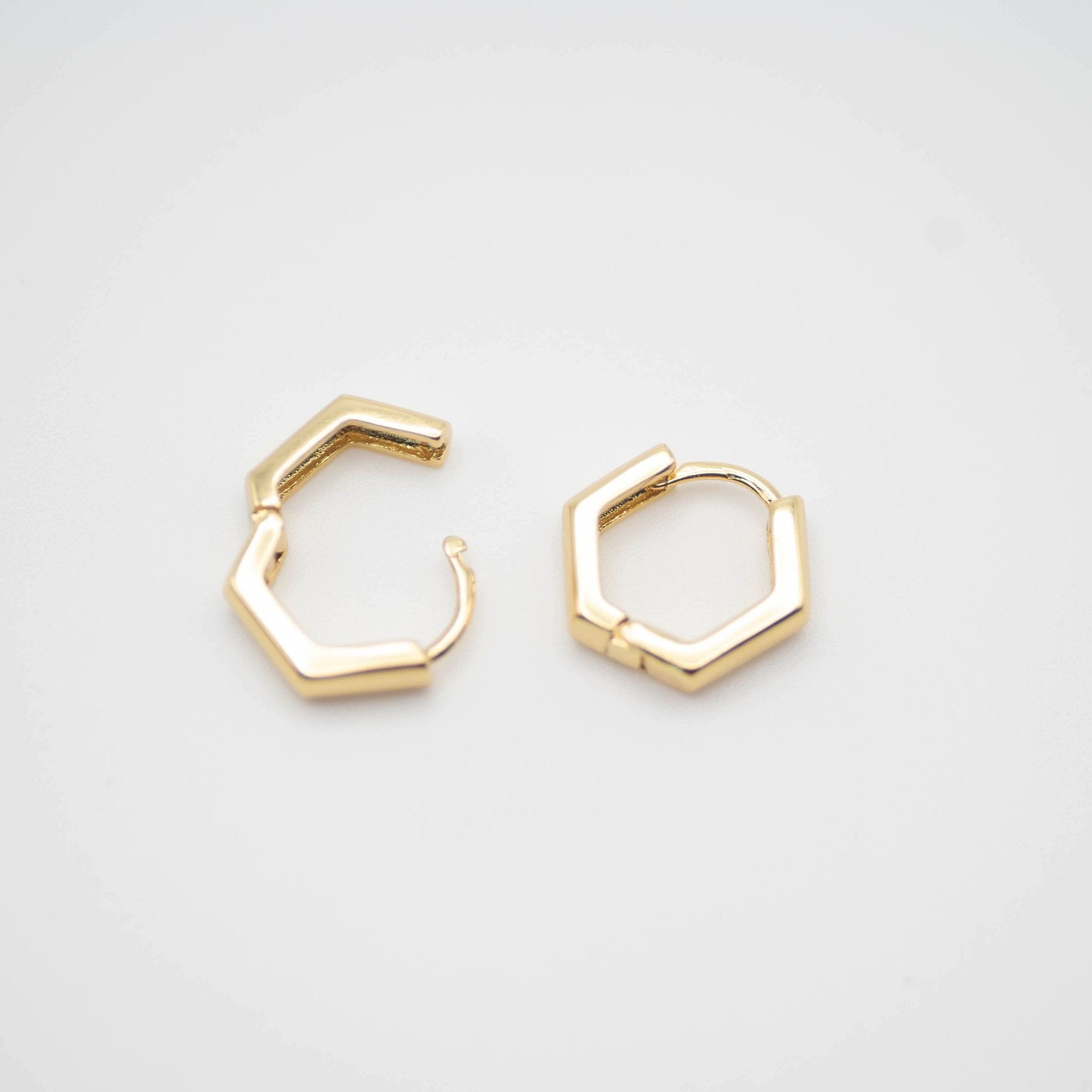 Modern Hexagon Huggies