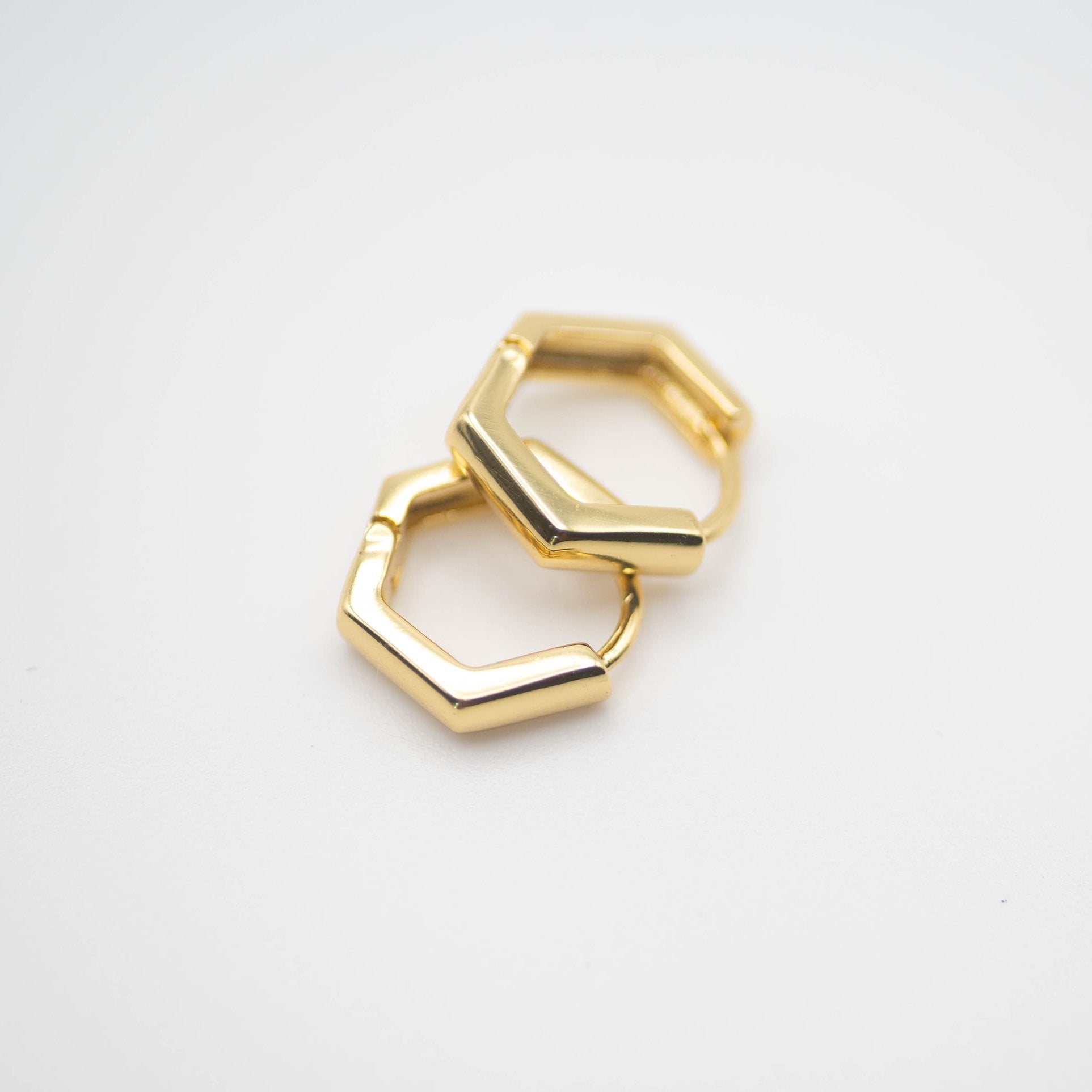 Modern Hexagon Huggies