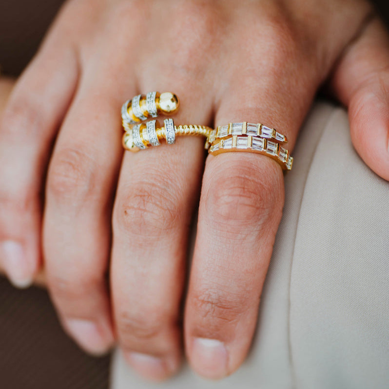 Wrapped Cubic Zirconia Ring