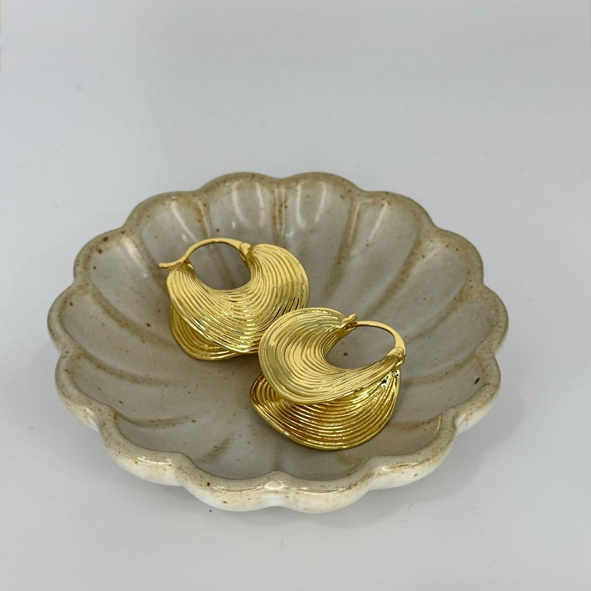 Golden Petal Hoops