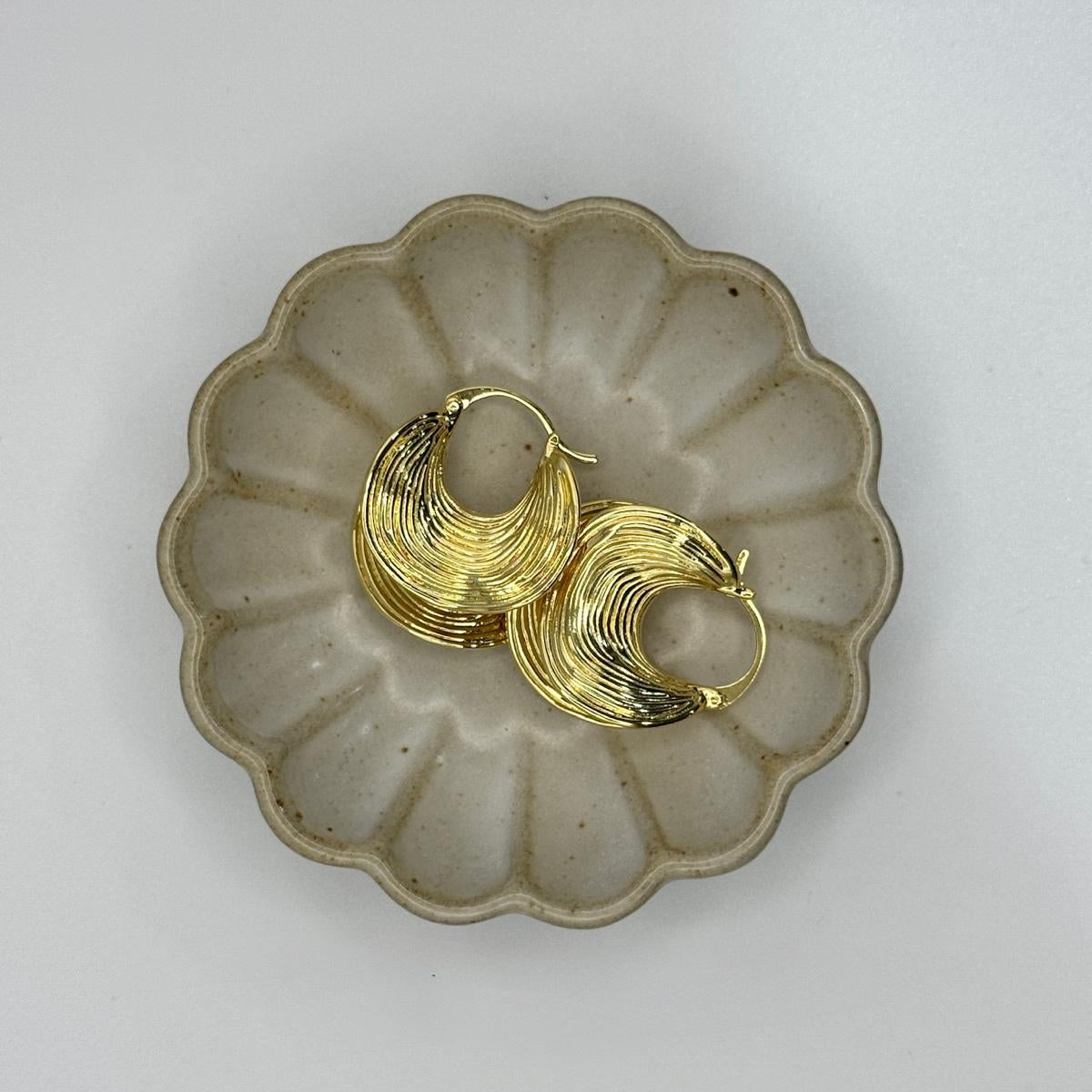 Golden Petal Hoops
