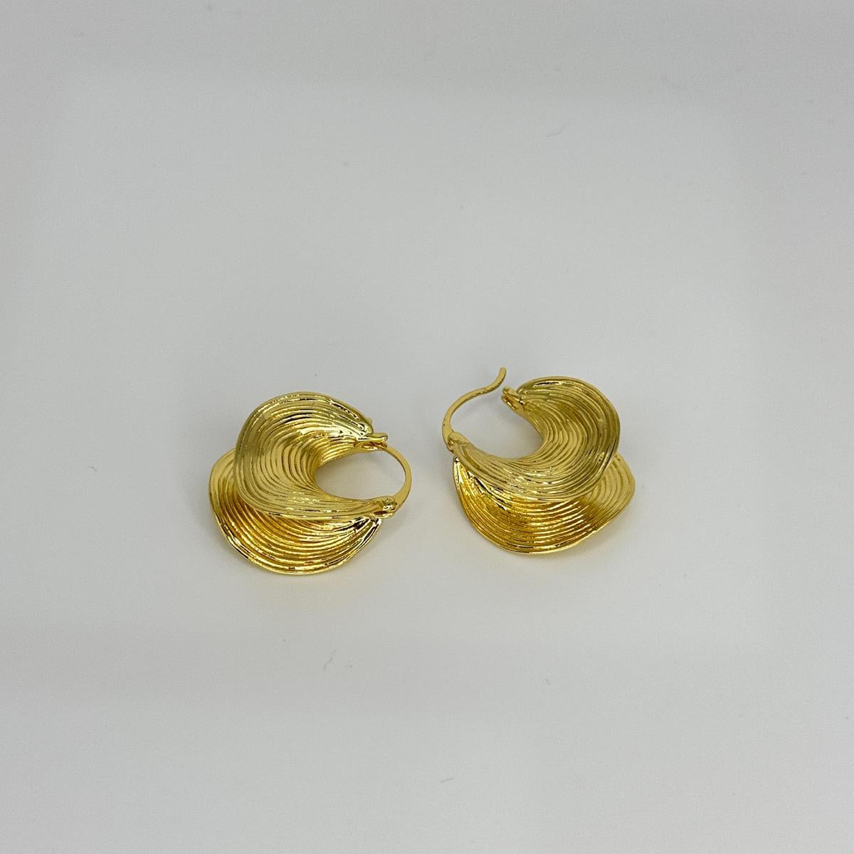 Golden Petal Hoops