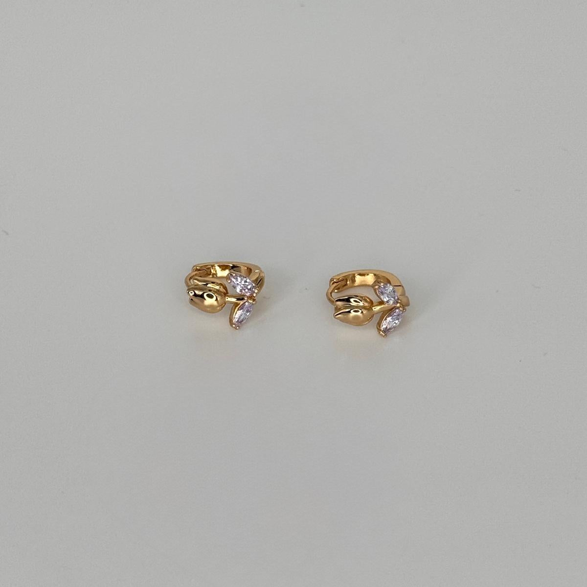 Tulip Rose Gold CZ Huggies