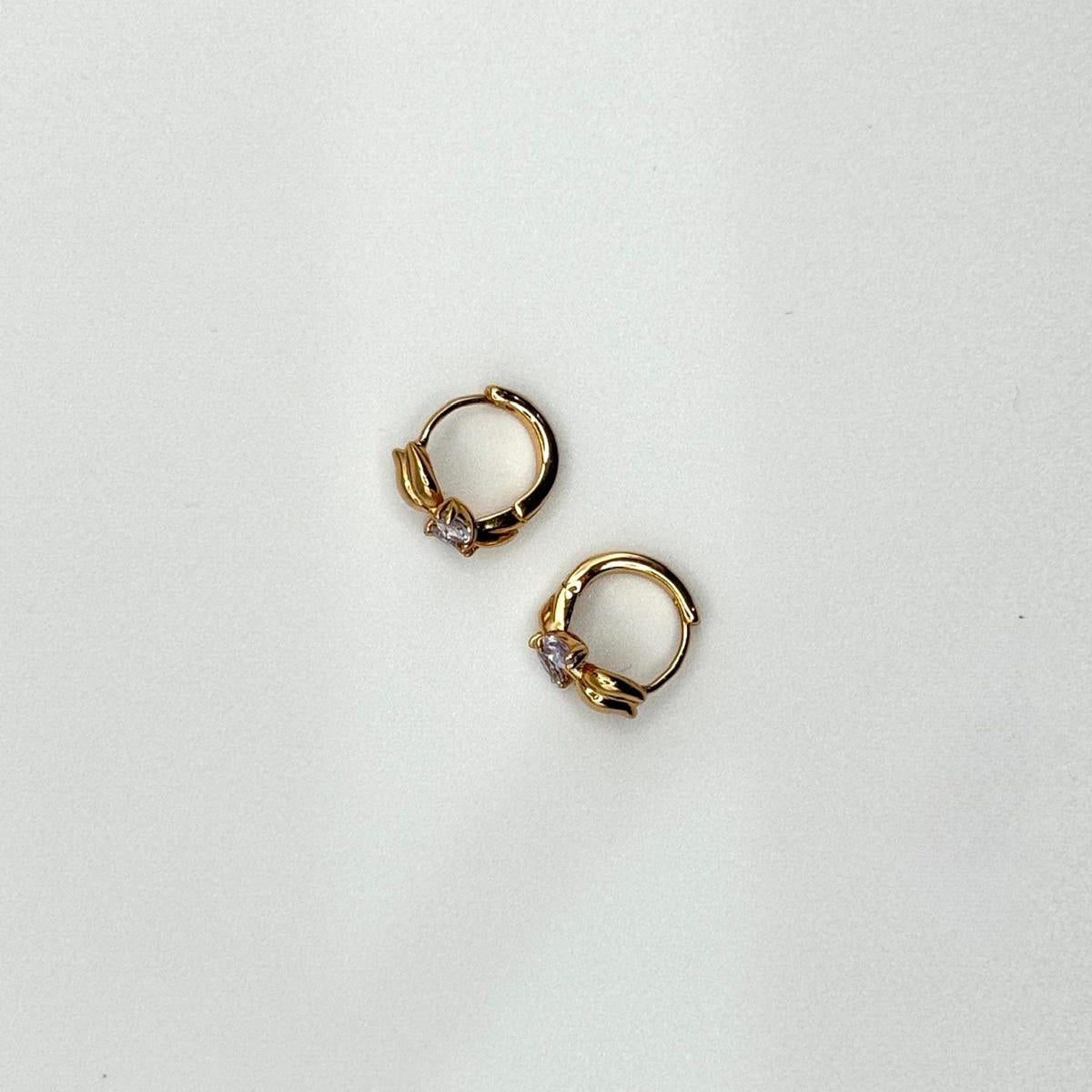 Tulip Rose Gold CZ Huggies