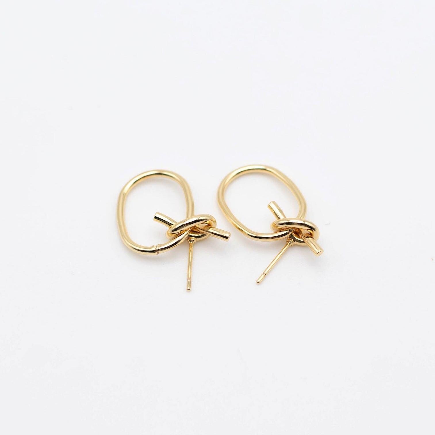 Knot Stud Earrings, Knot Hoop Earrings, Gold Hoop Stud Earrings, Gold Filled Drop Earrings, Love Knot Earrings, Knotted Hoop Earrings