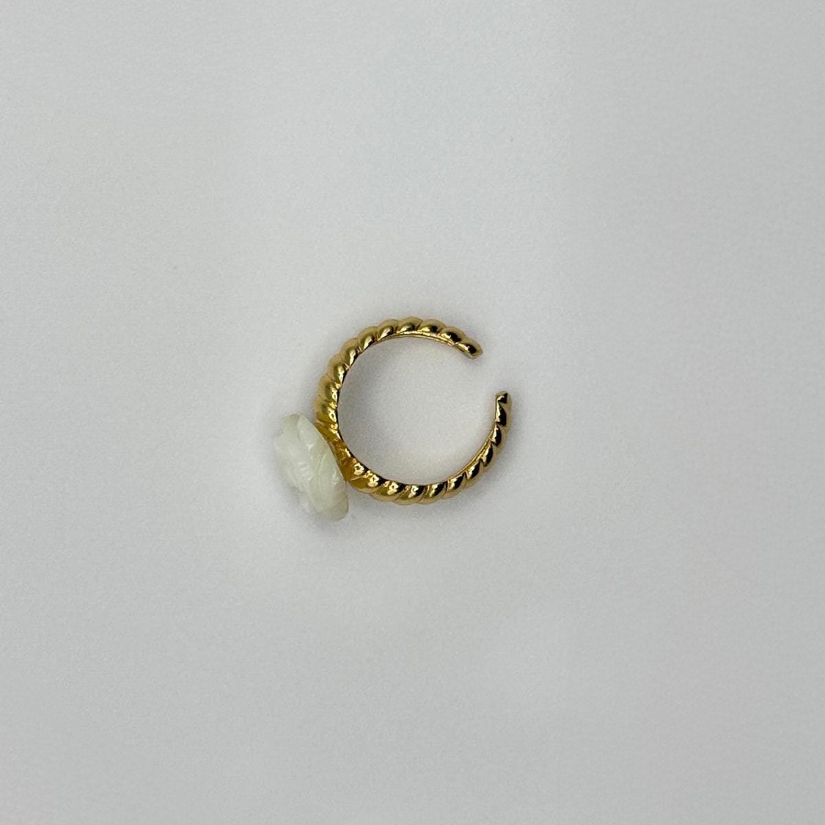 White Flower Ring, Gold Adjustable Flower Ring, Rose Adjustable Ring, Gold Filled Flower Ring, Bloom Ring, White Rose Adjustable Ring
