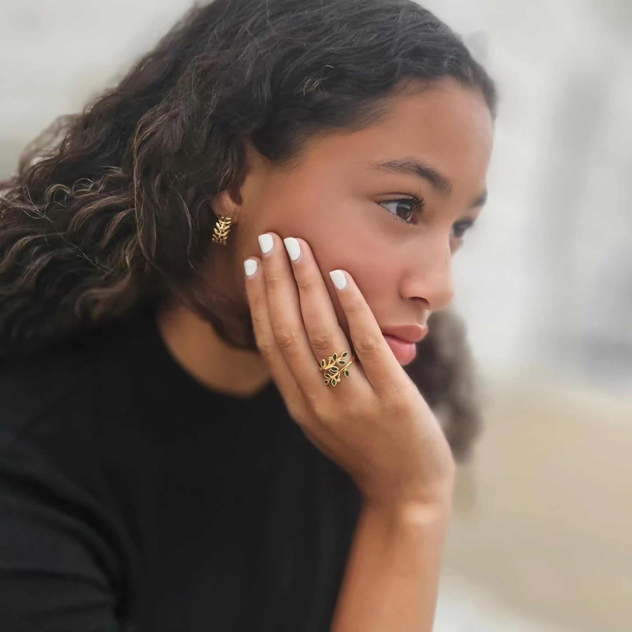 Olive Leaf Adjustable Ring