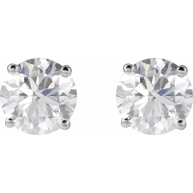 2 CT Lab-Grown Diamond Stud Earrings in 14K White Gold