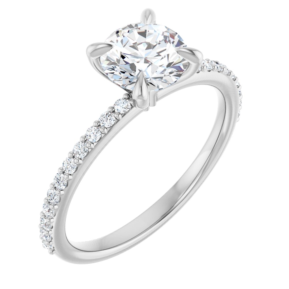 1 1/5 CT Lab-Grown Diamond Engagement Ring in 14K White Gold