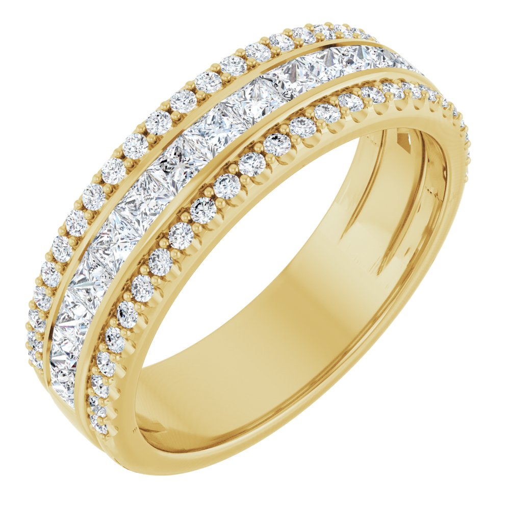 1 1/8 CT Natural Diamond Band in 14K Yellow Gold