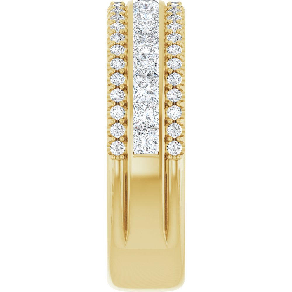 1 1/8 CT Natural Diamond Band in 14K Yellow Gold