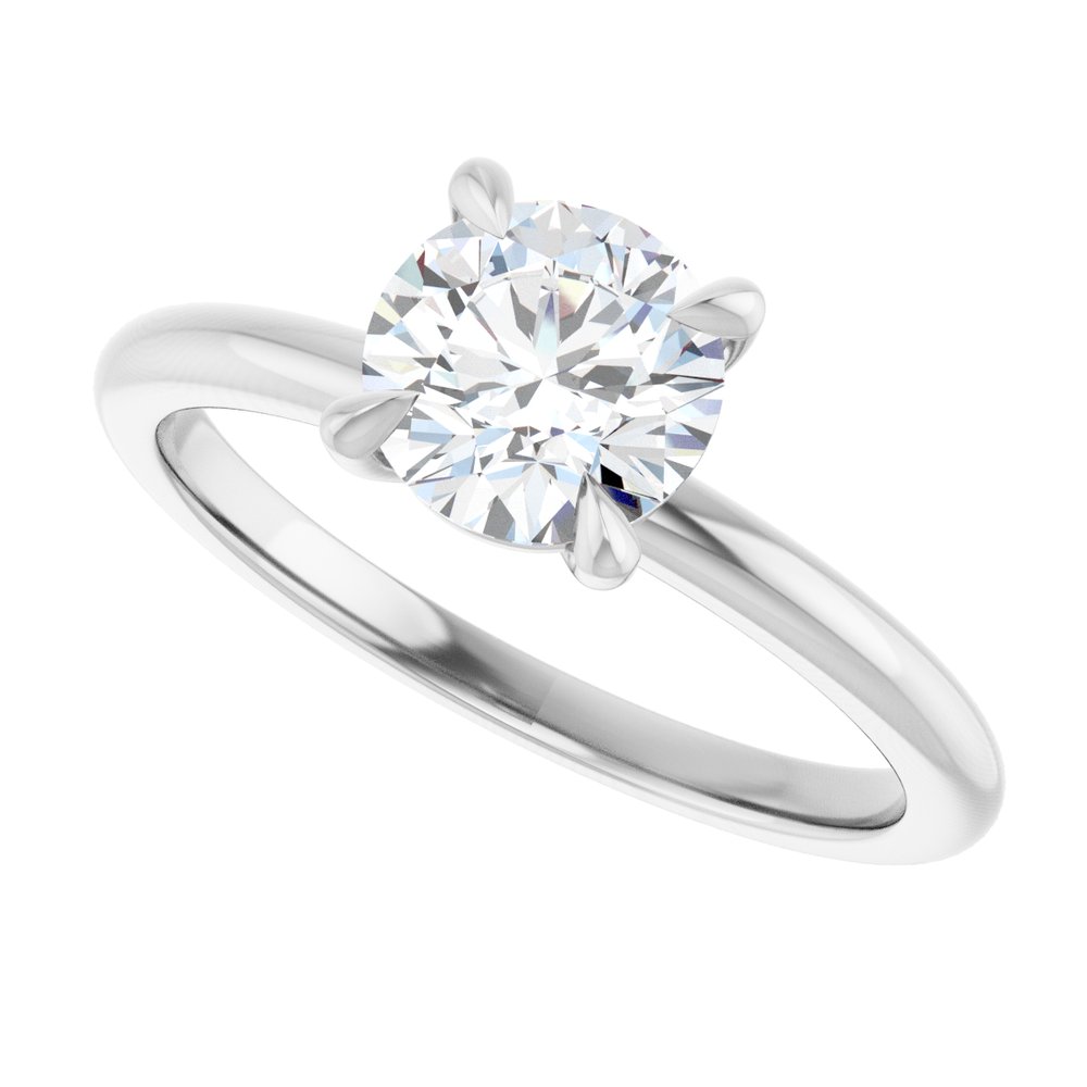 1 CT Lab-Grown Round Diamond Solitaire Ring in 14K White Gold