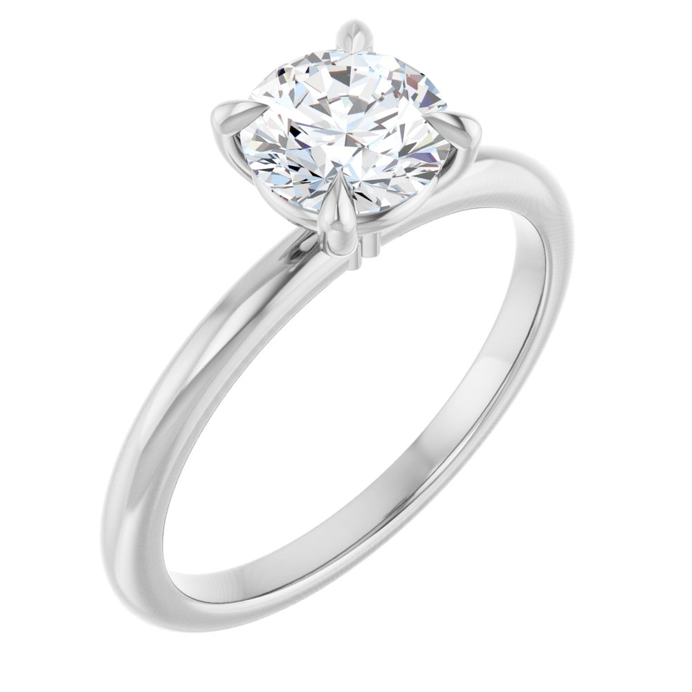 1 CT Lab-Grown Round Diamond Solitaire Ring in 14K White Gold