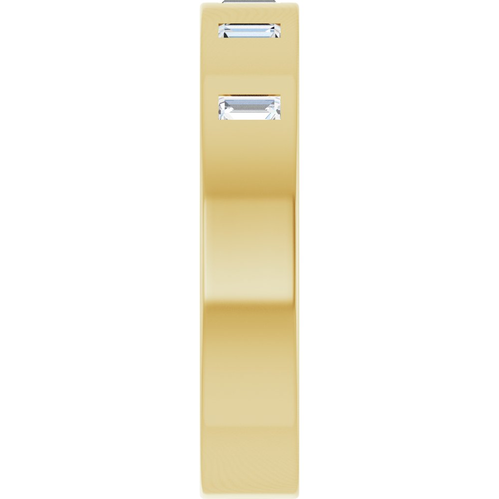 1/6 CT Natural Baguette Diamond Band in 14K Yellow Gold