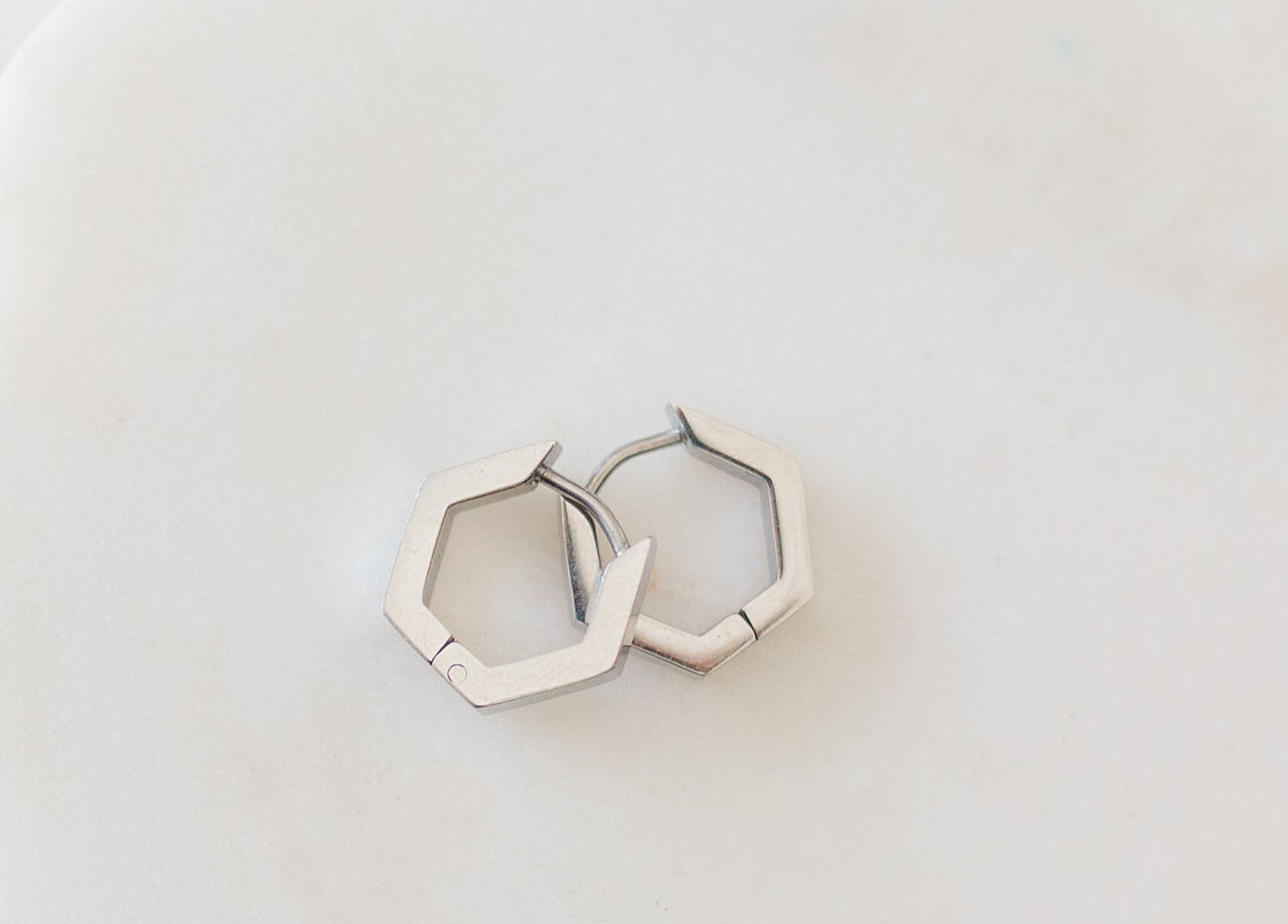 Mini Hexagon Huggies