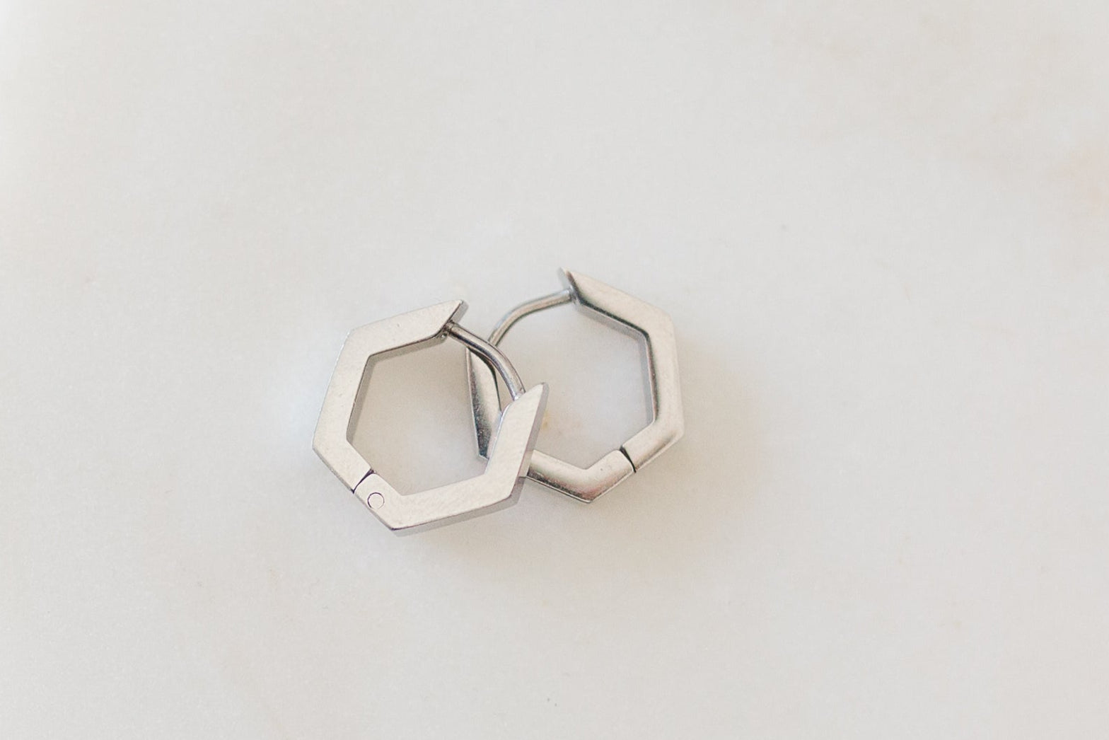 Mini Hexagon Huggies