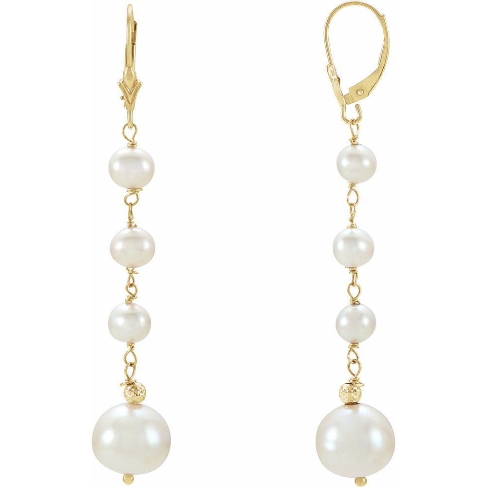 Freshwater Pearl Earrings in 14K Yellow Gold