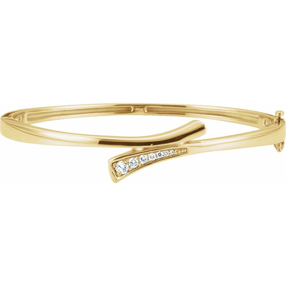 1/4 CT Natural Diamond Bangle in 14K Yellow Gold