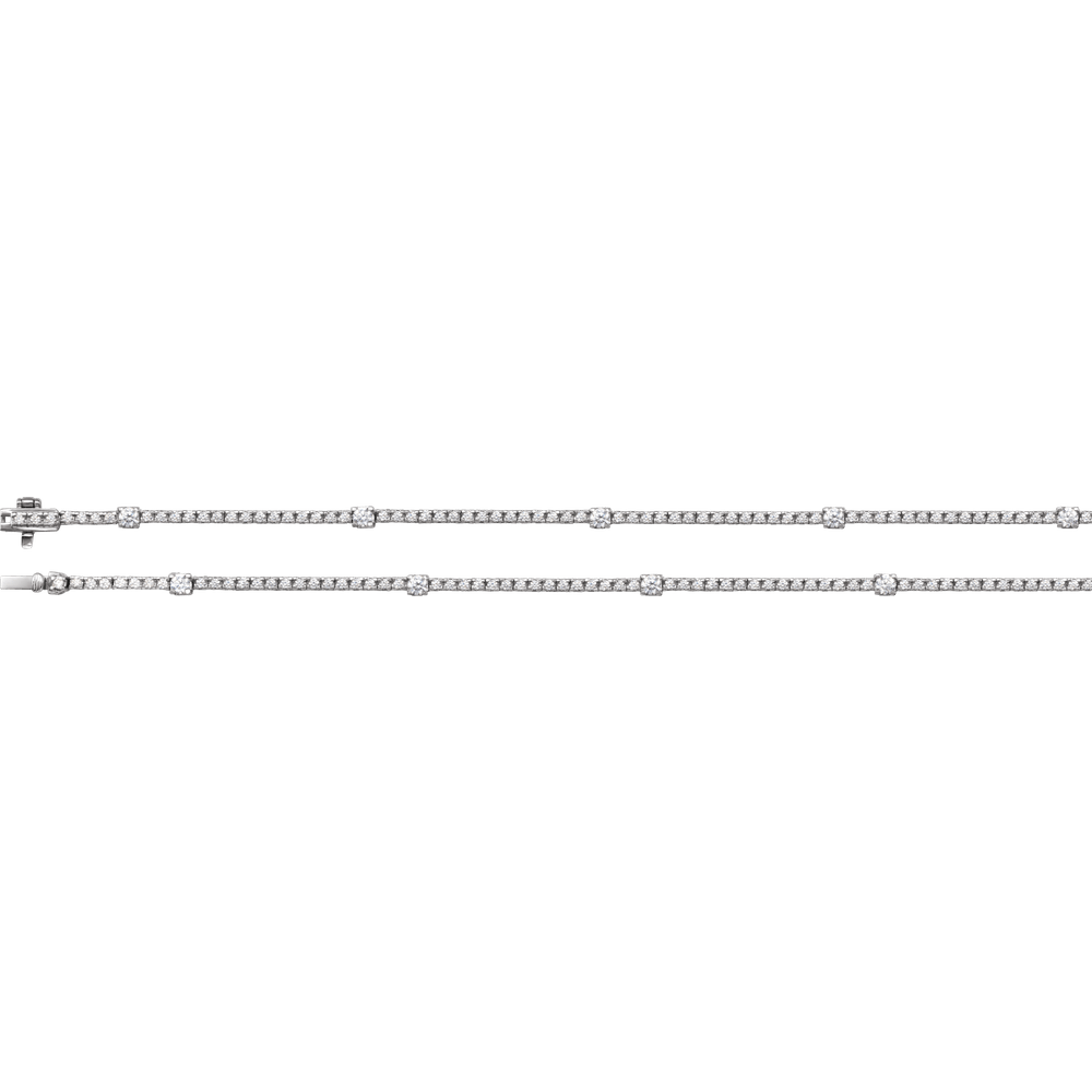 14K White Gold 4 CTW Lab-Grown Diamond Line 16" Necklace