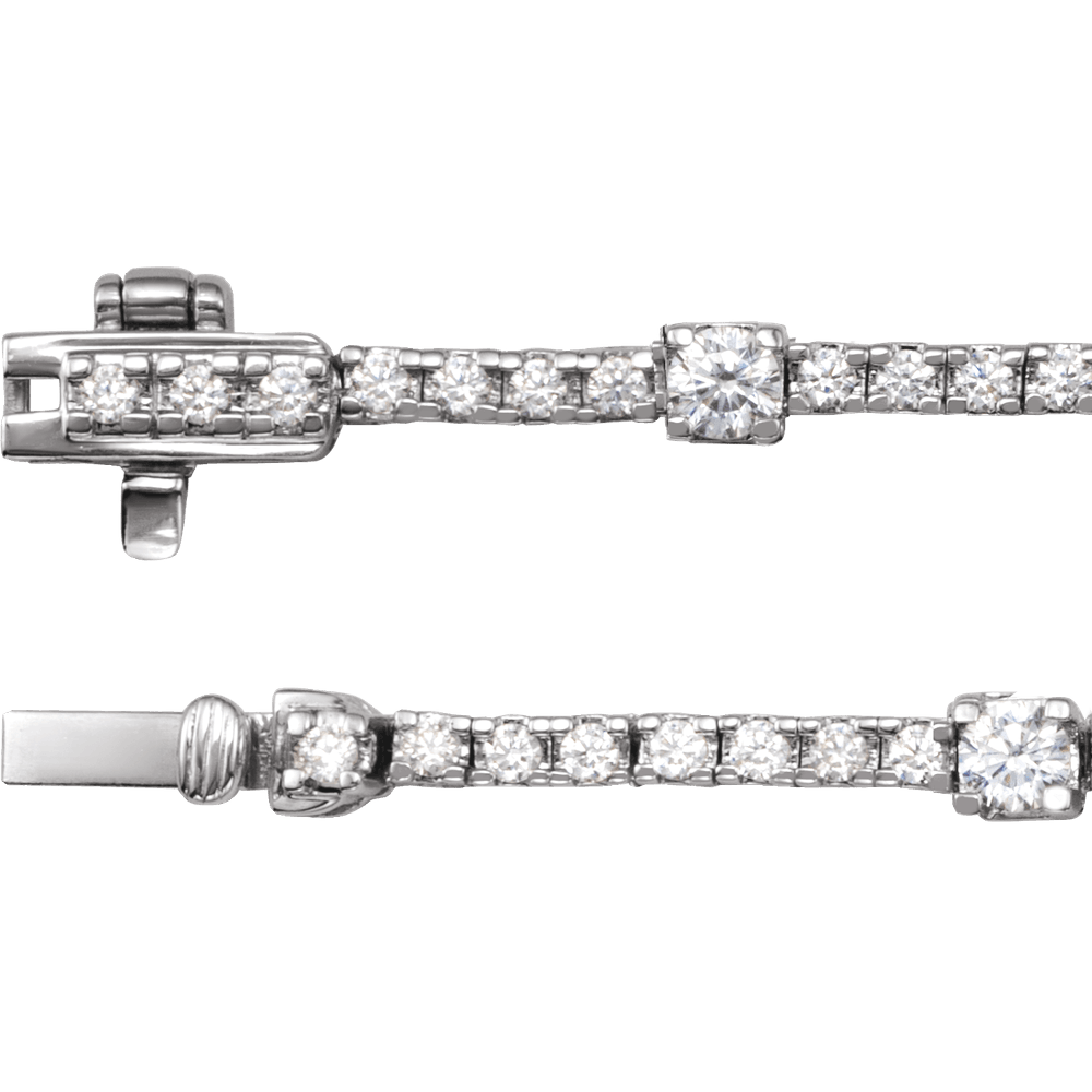 14K White Gold 4 CTW Lab-Grown Diamond Line 16" Necklace