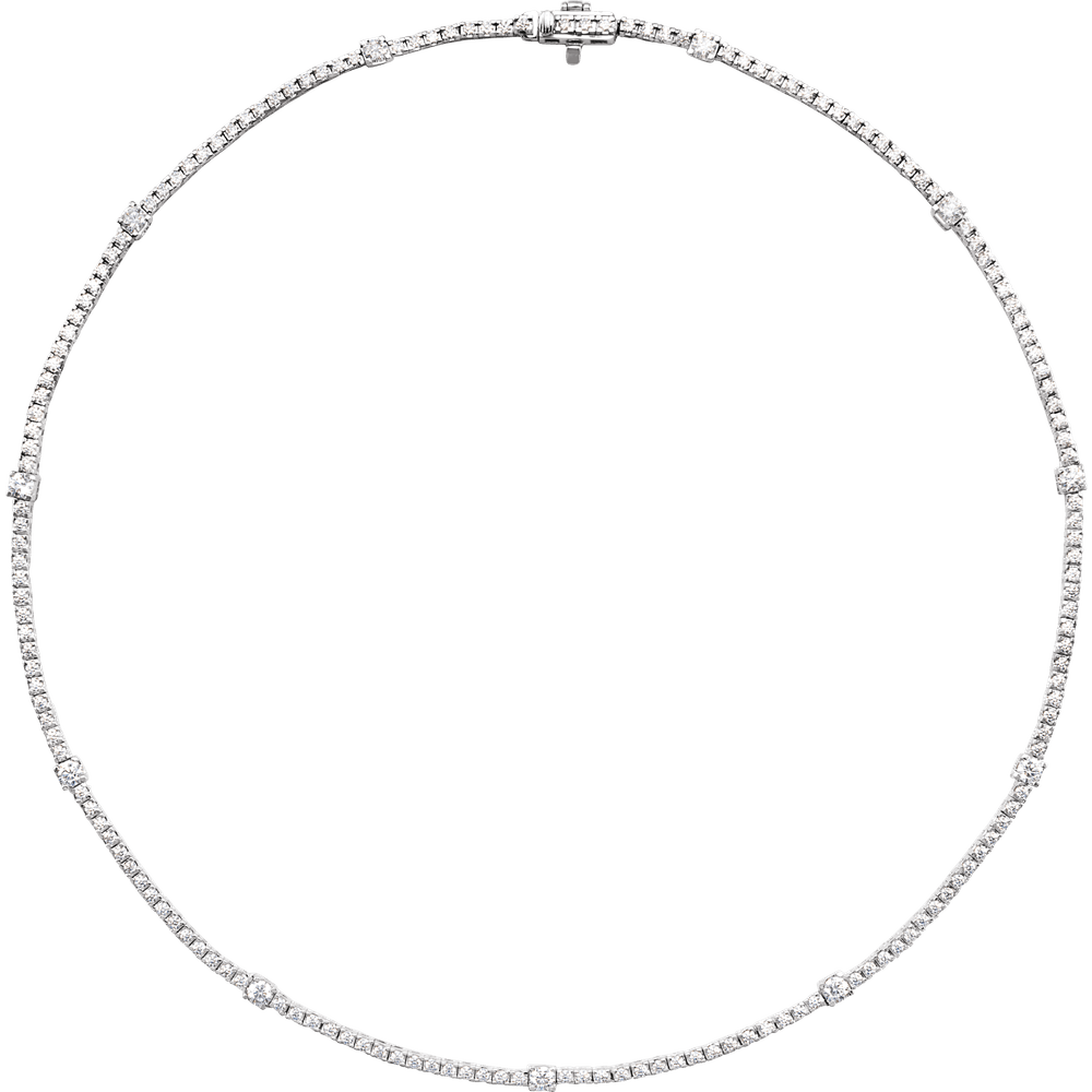 14K White Gold 4 CTW Lab-Grown Diamond Line 16" Necklace