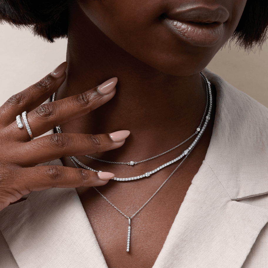 14K White Gold 4 CTW Lab-Grown Diamond Line 16" Necklace