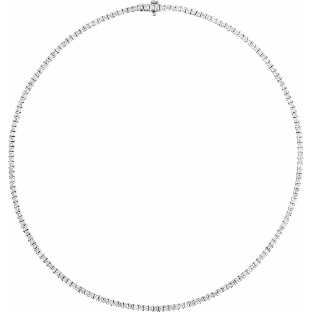 7 1/4 CT Lab-Grown Diamond Line 16" Necklace in 14K White Gold